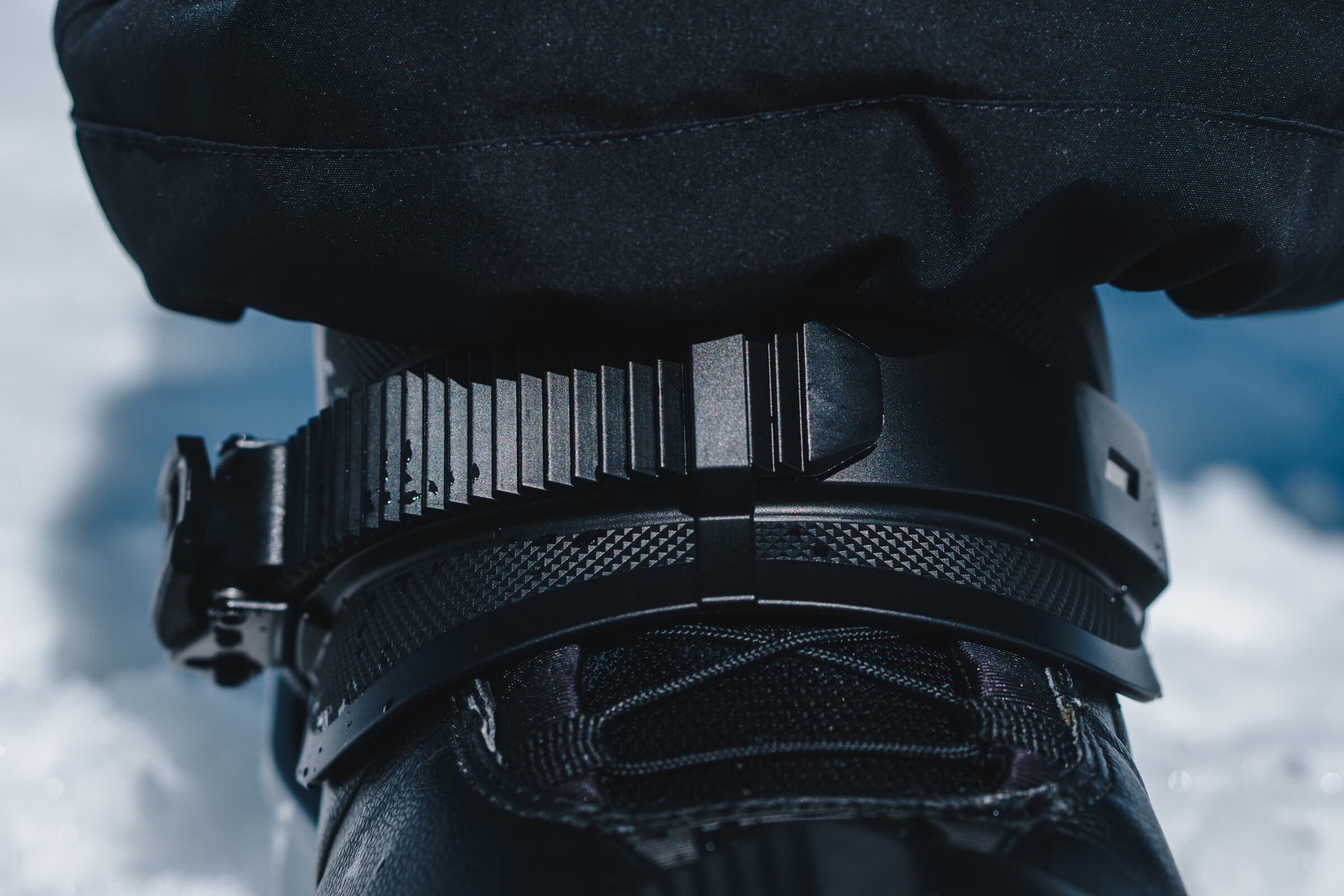 Clew binding ankle strap detail close-up