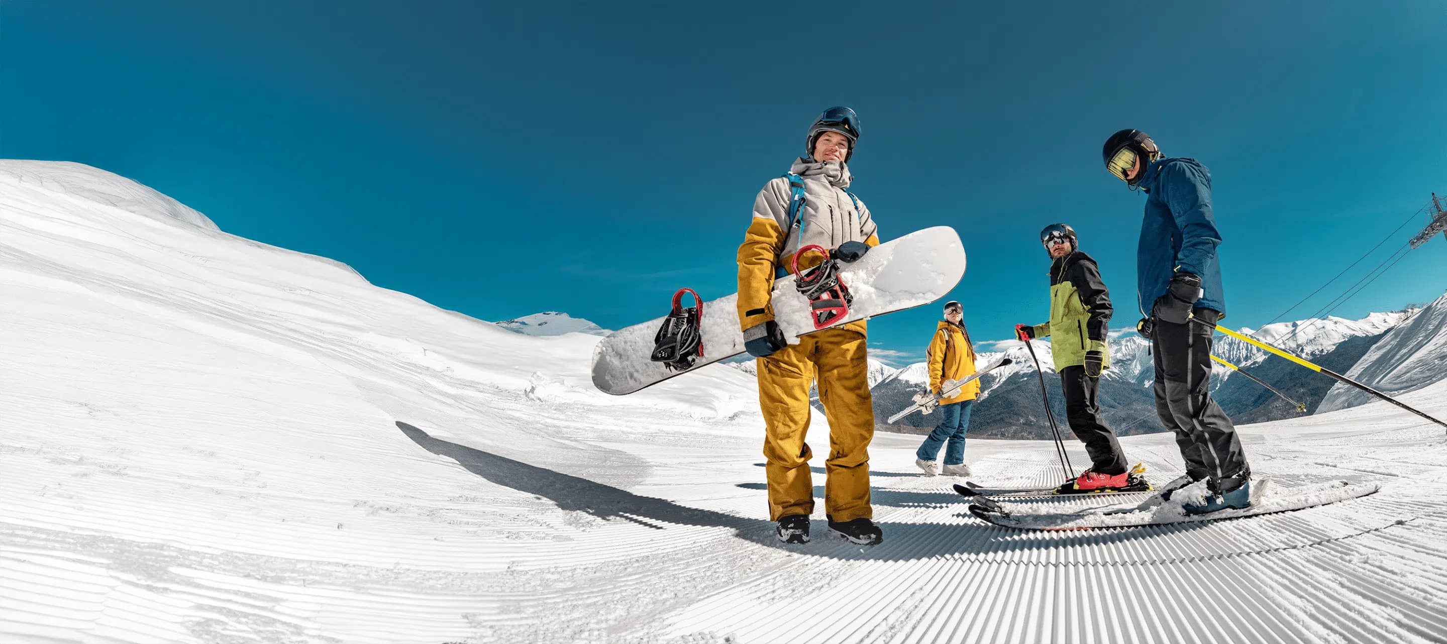 Wintersport in de bergen